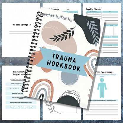 1PC Holistic Trauma Healing Workbook: Artistic Mental Health Journal for Trauma Survivors & Wellness Enthusiasts, Great for Mind