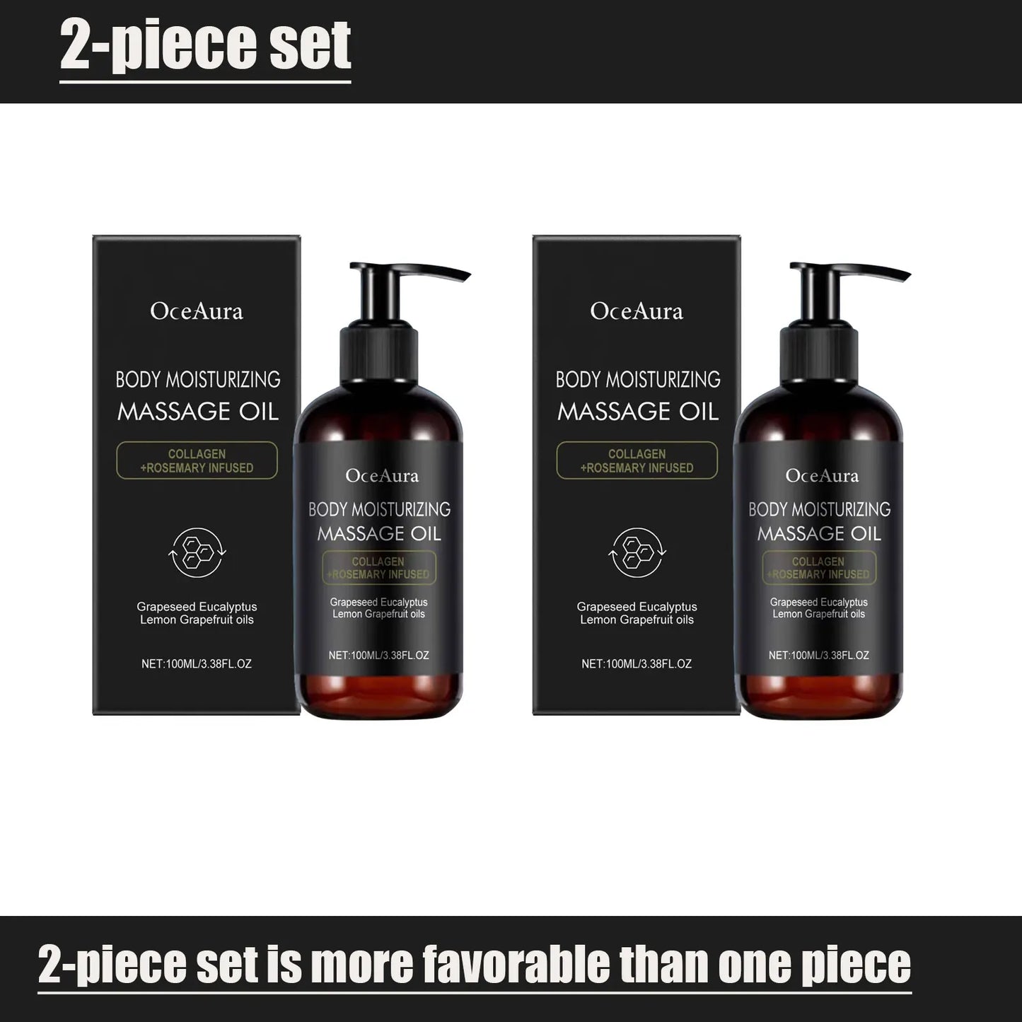 100ml Collagen Lifting Body Oil Rosemary Fragrance Non-Greasy Firming Massage Oil for Glowing Skin Arms Legs Back Buttocks