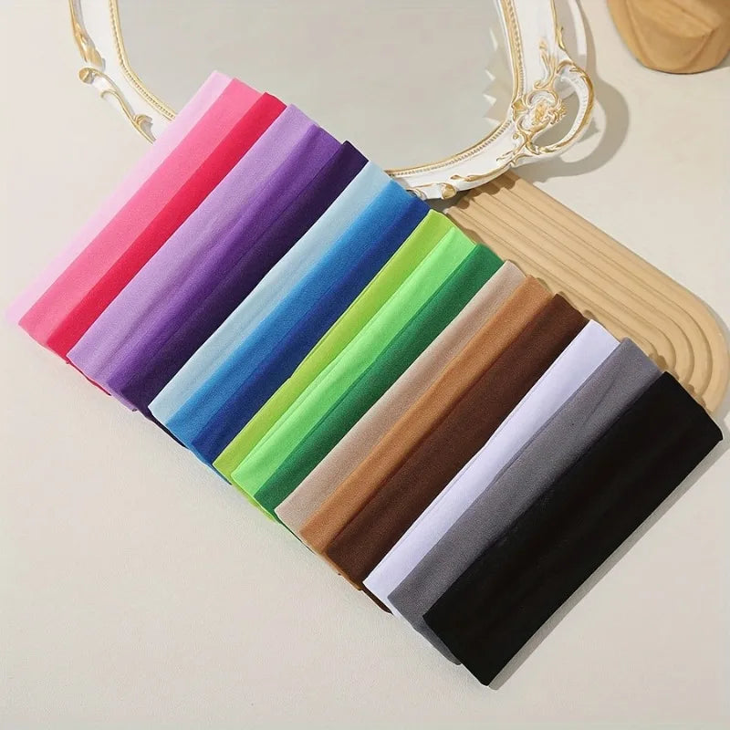 Elastic Hair Band Fashion Headbands Solid Color Knitted Sports Running Fitness Yoga Hair Bands Makeup Hair Accessories For Women