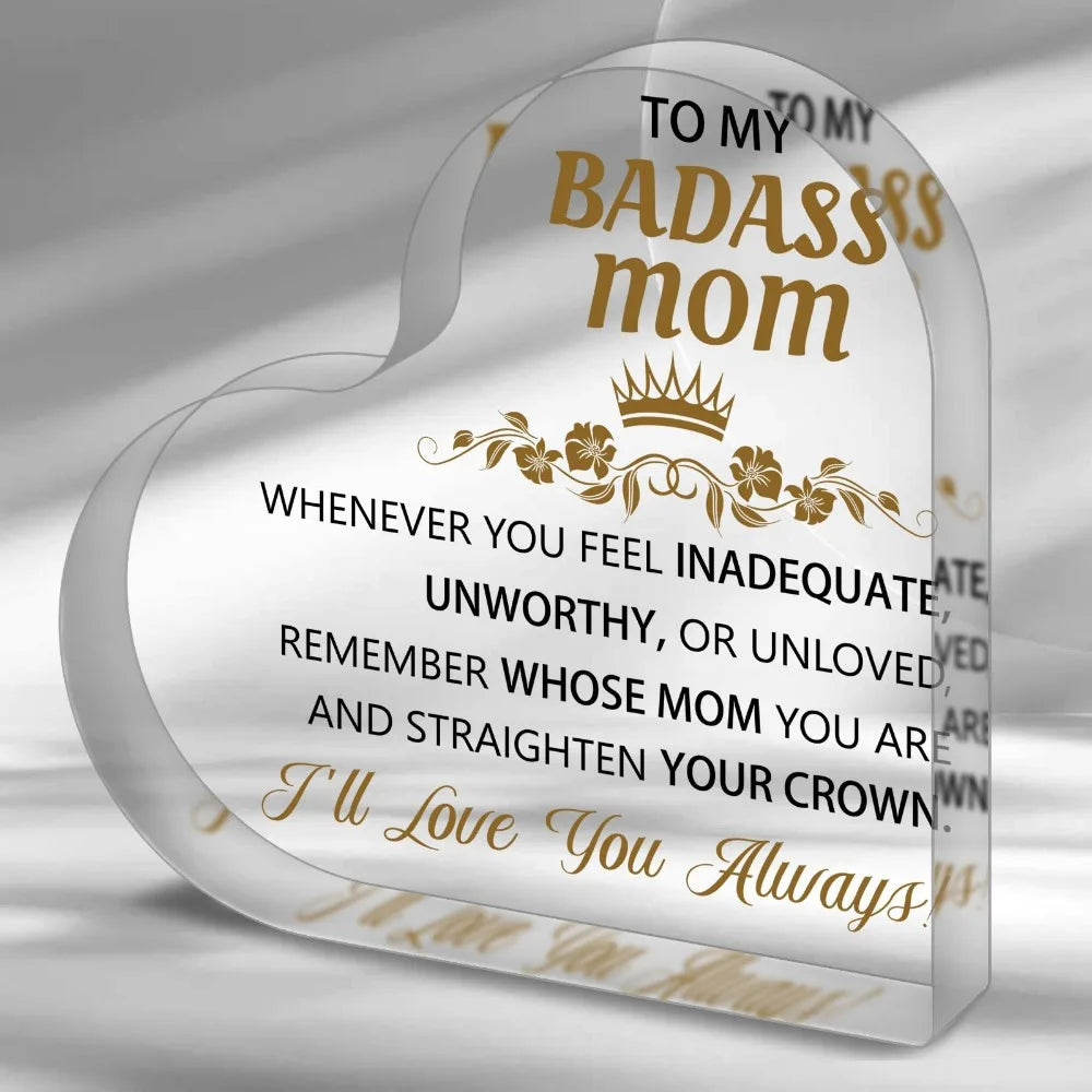 My Badass Mom - For Mom Acrylic Puzzle Giauque Desk Decorations For Best Friend Sister