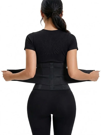 Women's Leopard Print Waist Trainer Double Belt Adjustable Closure High Compression Tummy Control Waistband Slimming Shaper