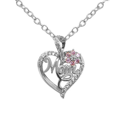 Best Selling Mom Heart Necklace, Rhinestone Heart Pendant, Perfect Mother's Day Gift & Light Luxury Clavicle Chain
