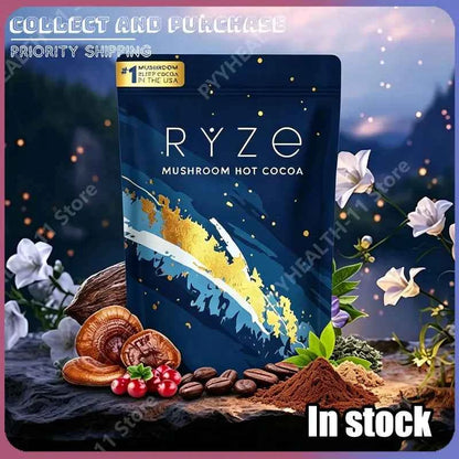 Mushroom Cocoa Powder Sleep Supplement with 6 Adaptogenic Mushroom Blend Reishi L-Theanine and Glycine To Help Fall Asleep