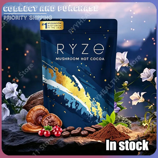 Mushroom Cocoa Powder Sleep Supplement with 6 Adaptogenic Mushroom Blend Reishi L-Theanine and Glycine To Help Fall Asleep
