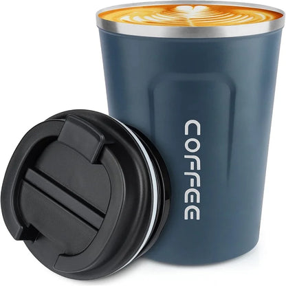  Stainless Steel Coffee Mug Travel Double Leak Proof Car Thermos Cup Tea Coffee Mug Reusable Hot Cold Drinks Insulated Cup