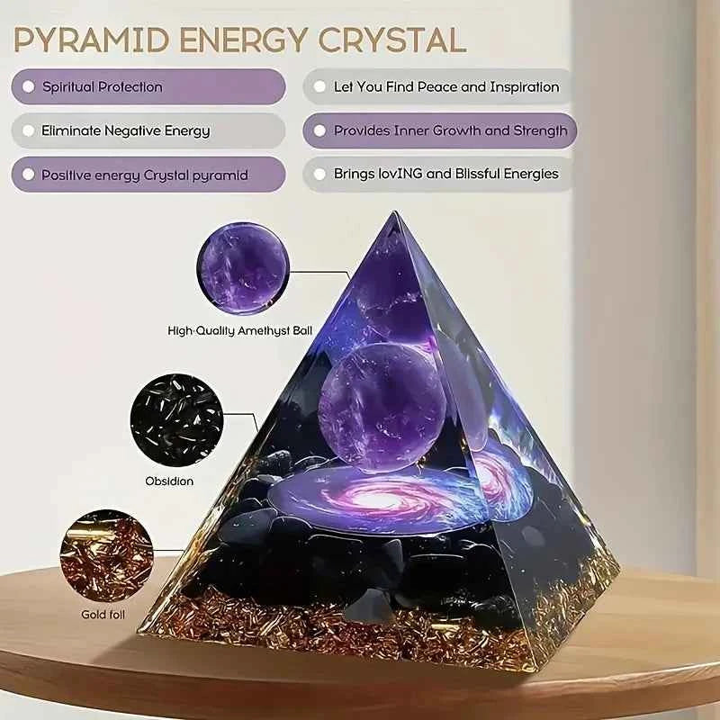 1pc Relieve Stress and Attract Wealth with Our Homeopathic Amethyst Crystal Ball Pyramid, Raw Stone Stone Home Decoration