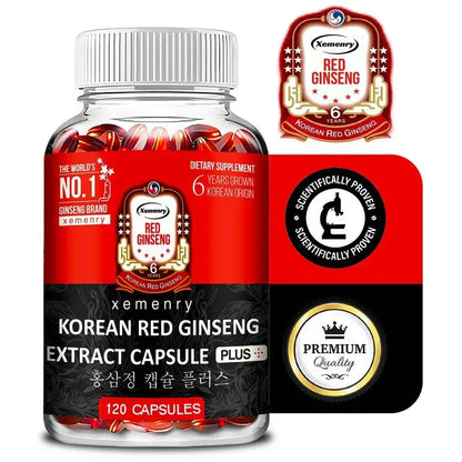 Korean Red Ginseng Supplement - Supports Overall Health, Boosts Energy Production, Relieves Stress, and Strengthens ImmunitySupp