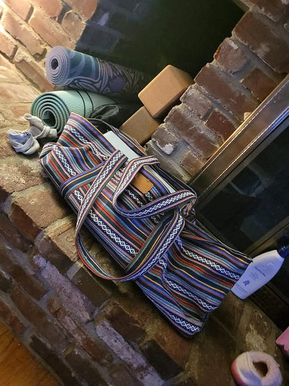 Large Yoga Mat Bag for Travel, Gym, Pilates and Beach with Strap for Thick Mats