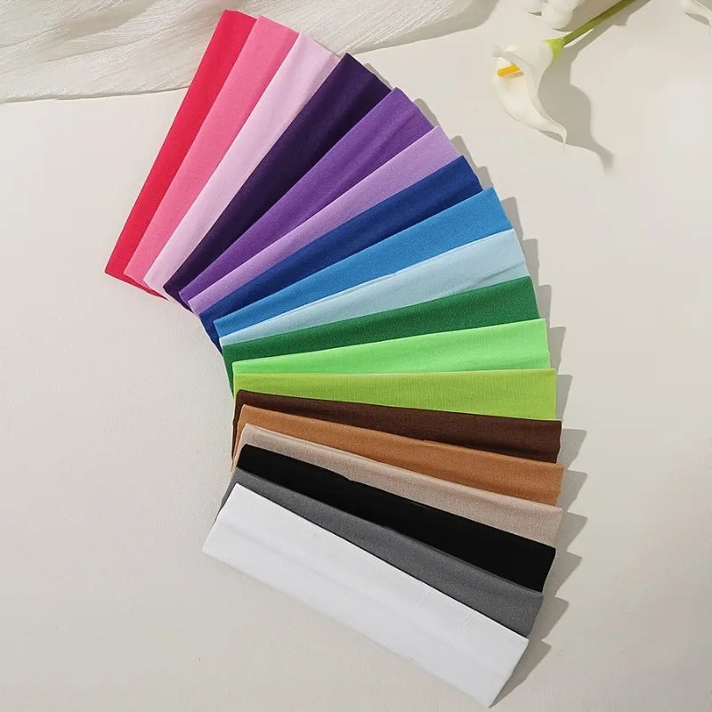 Elastic Hair Band Fashion Headbands Solid Color Knitted Sports Running Fitness Yoga Hair Bands Makeup Hair Accessories For Women