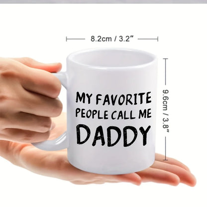 1pc, Daddy Quote Text Humorous Ceramic Mug for Restaurant and Business 11oz (360ml), Coffee Cup for Beverage