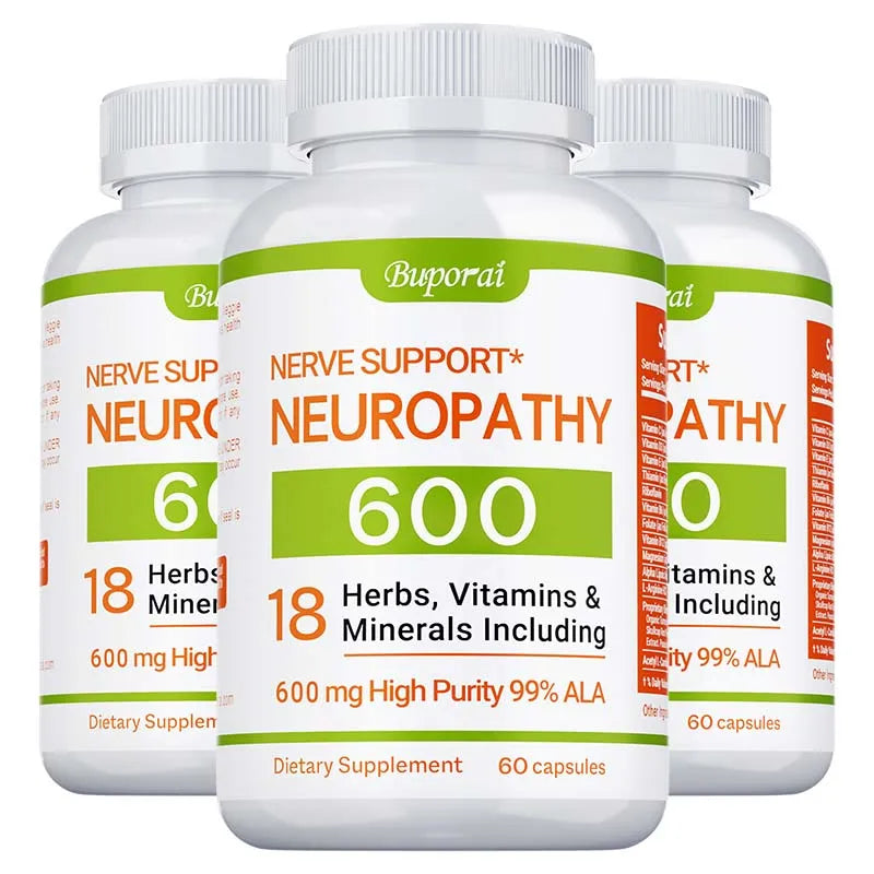 Neuropathy Support Supplement 600mg - Supports The Nervous System, Relieves Stress, Promotes Brain Function, and Boosts Energy