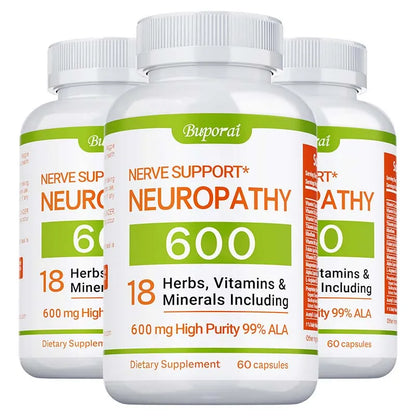 Neuropathy Support Supplement 600mg - Supports The Nervous System, Relieves Stress, Promotes Brain Function, and Boosts Energy