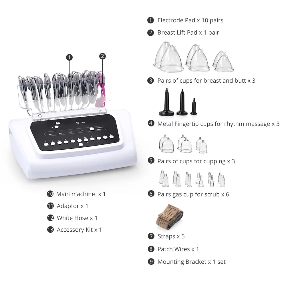 EMS Muscle Stimulation Vacuum Therapy Breast Enhancement Butt Lift Machine Bio Microcurrent Treatment Body Shaping Device