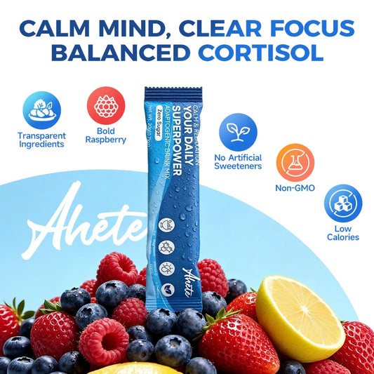 AHETE Adaptogenic Calm Drink Mix, Relaxation, Sleep Support & Mood Balance with Ashwagandha, Magnesium, L-Theanine & Vitamin D