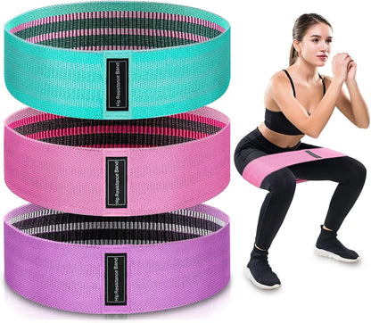 3-Level Fabric Resistance Bands Set for Workout, Yoga, Strength Training - Light to Heavy Tension