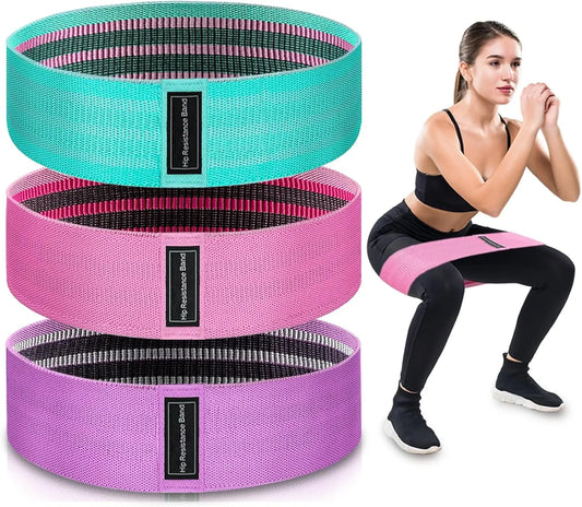 3-Level Fabric Resistance Bands Set for Workout, Yoga, Strength Training - Light to Heavy Tension