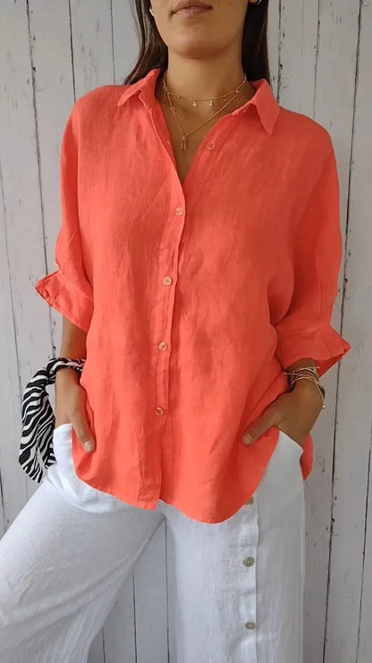 Summer Cotton Linen T Shirt Women Clothes Blusas Woman T-Shirts Loose Streetwear.