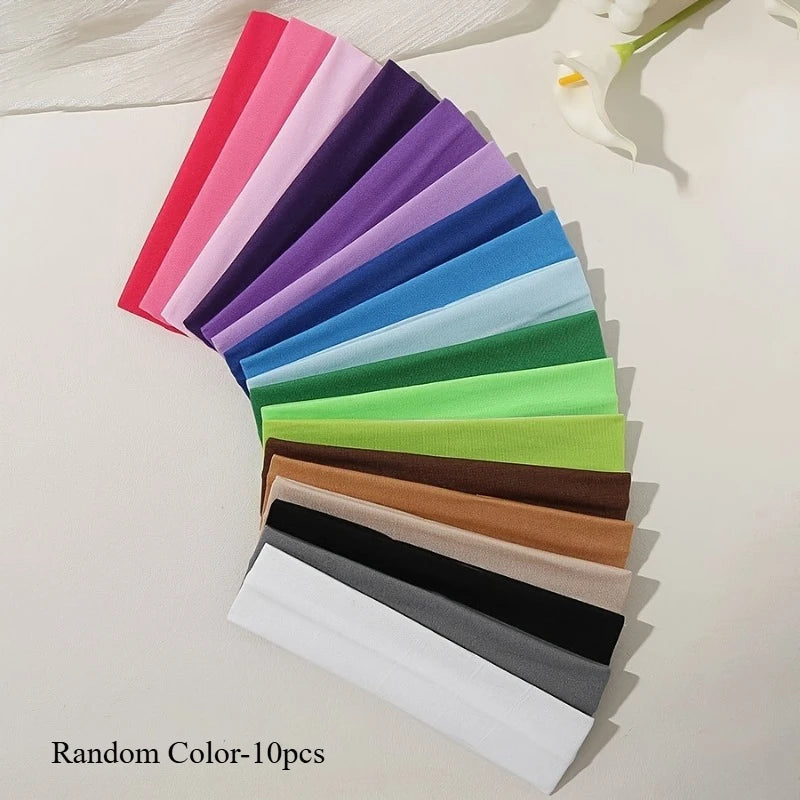Elastic Hair Band Fashion Headbands Solid Color Knitted Sports Running Fitness Yoga Hair Bands Makeup Hair Accessories For Women