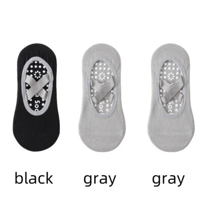 1/ 3Pair Professional Women Yoga Sock Silicone Anti-slip Ballet Pilates Socks Women Backless Breathable Bandage Yoga Sport Socks