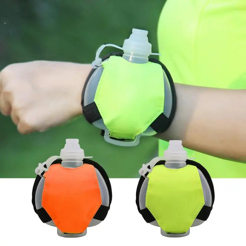 Sport Wrist Silicone Running Water Bottle Wearable Hands Free Sports Bottle Fordable Leak proof