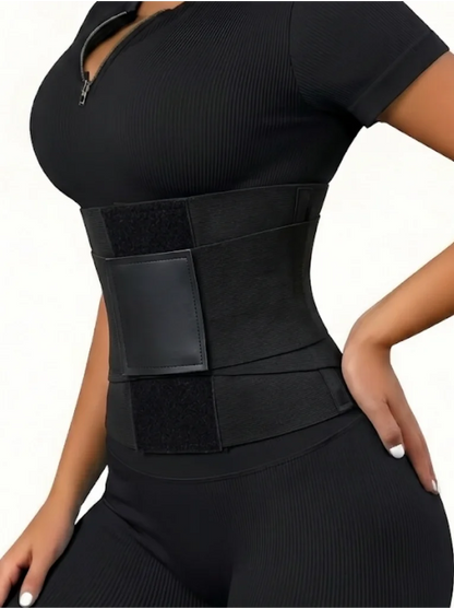 Women's Leopard Print Waist Trainer Double Belt Adjustable Closure High Compression Tummy Control Waistband Slimming Shaper
