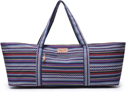 Large Yoga Mat Bag for Travel, Gym, Pilates and Beach with Strap for Thick Mats