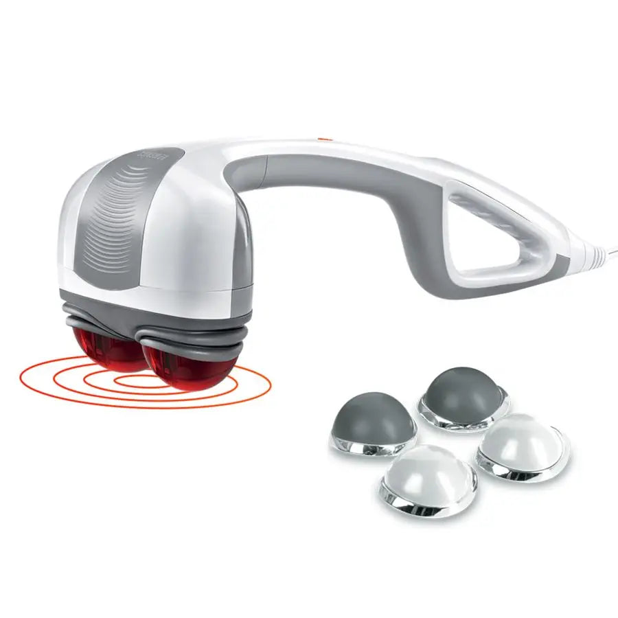 Back Massager Heated Automatic Percussion Back, Body and Neck Massager with Dual Pivoting Heads, Interchangeable Nodes, for Shou