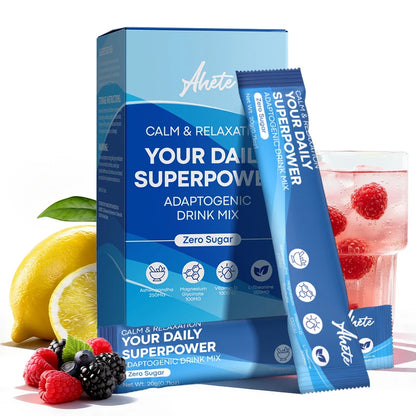 AHETE Adaptogenic Calm Drink Mix, Relaxation, Sleep Support & Mood Balance with Ashwagandha, Magnesium, L-Theanine & Vitamin D
