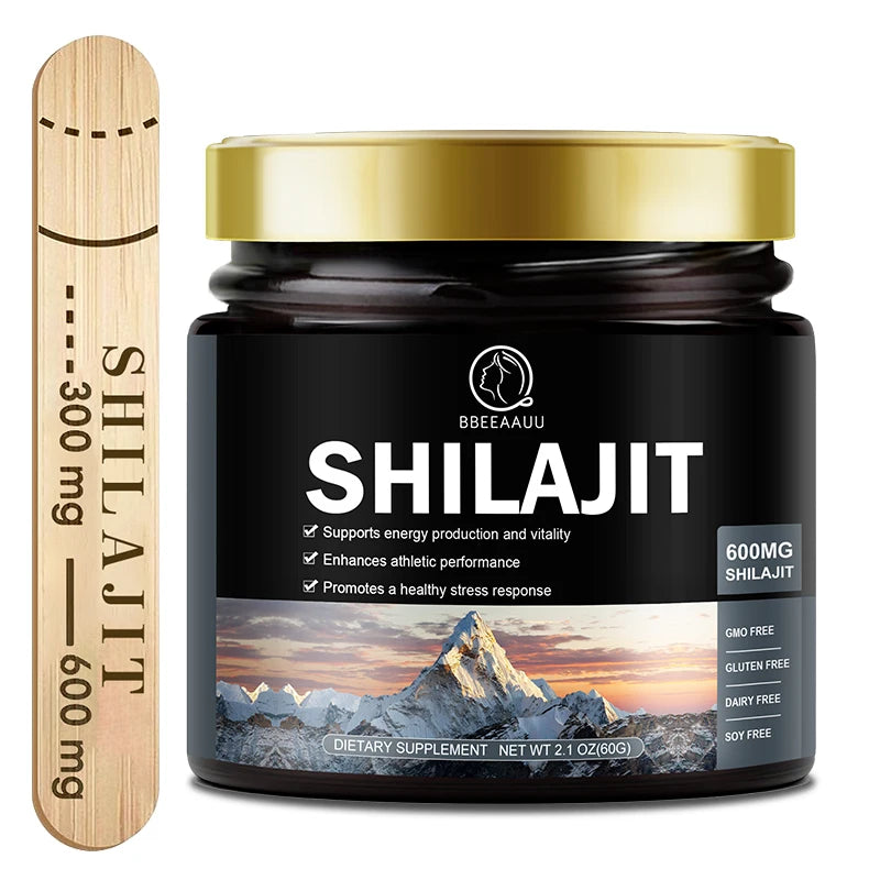 BBEEAAUU 60g 100% Himalaya Pure Shilajit Resin Original Mineral Health Supplement Non-GMO Brain Memory Cognitive Energy Health