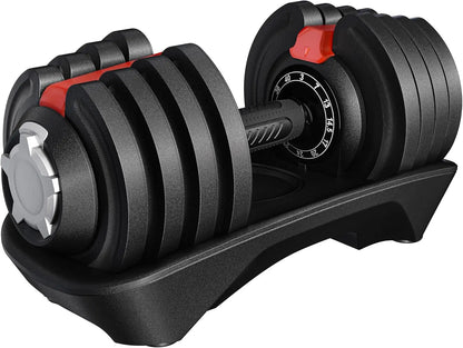 Adjustable Dumbbell Set 28-90LBS with Anti-Slip Handle & Tray for Home Gym Strength Training Equipment