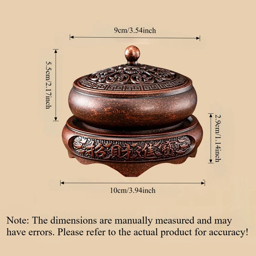 Retro Dragon Phoenix Lotus Golden Lotus Thread Air Creative Design Plate Fragrance Tower Incense Spiral Incense Burner