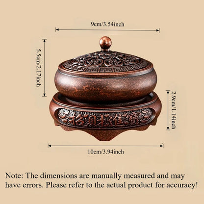 Retro Dragon Phoenix Lotus Golden Lotus Thread Air Creative Design Plate Fragrance Tower Incense Spiral Incense Burner