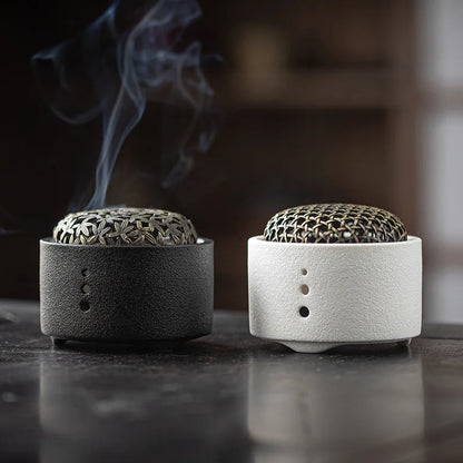 Creative ceramic incense pedestal - Home indoor deodorizing incense burner - Aromatherapy yoga atmosphere plate incense burner
