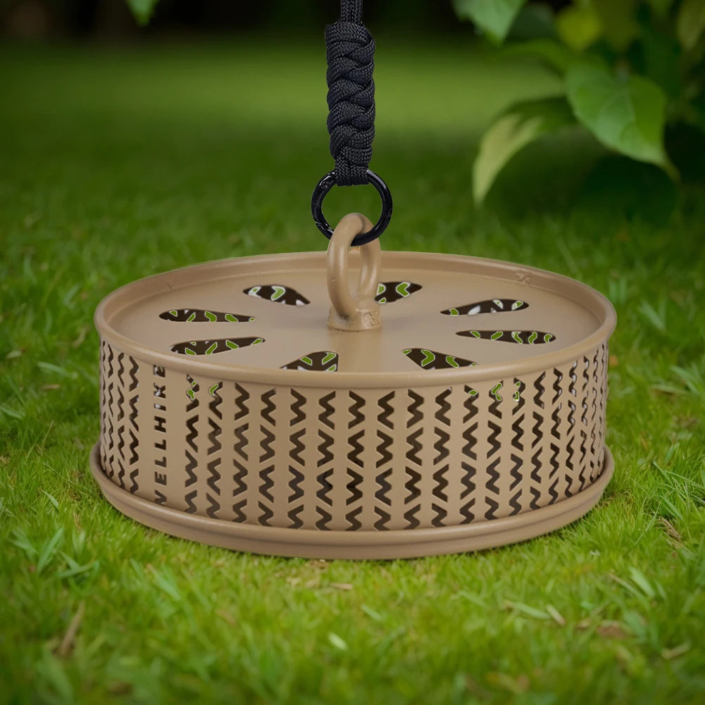Hollow Mosquitoes Coil Tray with Cover Mosquito  Incense Box Metal  Incense Coil Burner for Outdoor Camping