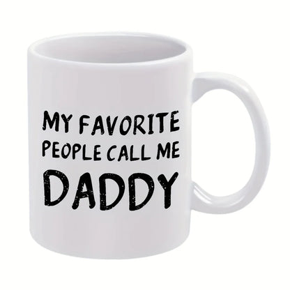1pc, Daddy Quote Text Humorous Ceramic Mug for Restaurant and Business 11oz (360ml), Coffee Cup for Beverage