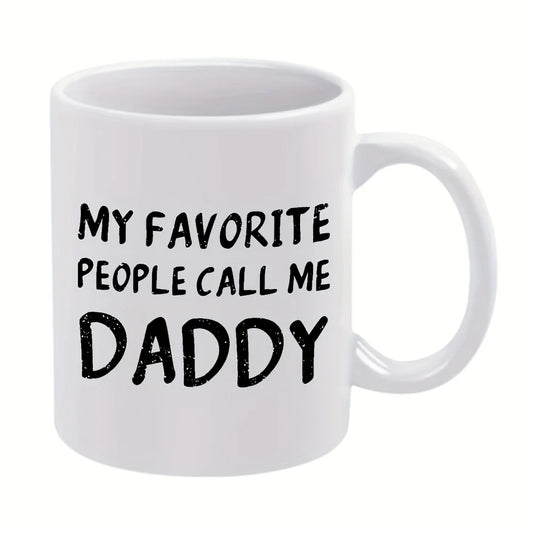 1pc, Daddy Quote Text Humorous Ceramic Mug for Restaurant and Business 11oz (360ml), Coffee Cup for Beverage