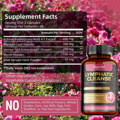 Lymphatic Cleanse Supplement - Lymph System Health Support, Cleansing & Detox, Improves Overall Well-being