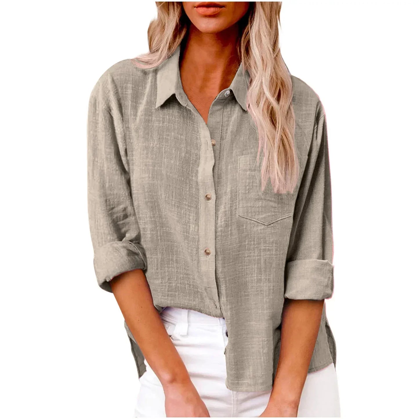 Cotton Linen Long Sleeve  T-Shirt Woman Clothes,Tshirt Elegant Casual Tops Tees Streetwear
