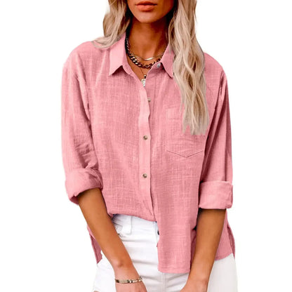 Cotton Linen Long Sleeve  T-Shirt Woman Clothes,Tshirt Elegant Casual Tops Tees Streetwear