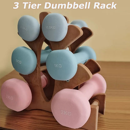6 Slots Dumbbell Rack Home Sport Fitness Equipment Storage Holder Weight Support Dumbbell Floor Bracket Gym Space Saver Shelf