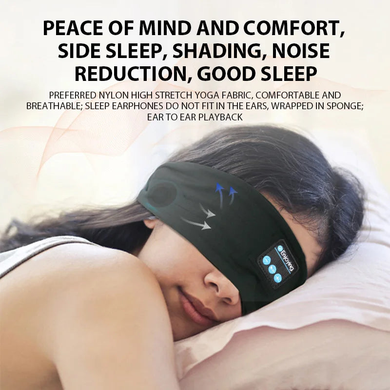 Yoga Hairbands Wireless Bluetooth Headphones Soft Elastic Sports Headbands Sleeping Music Eye Mask Outdoor Sweatband Earphones