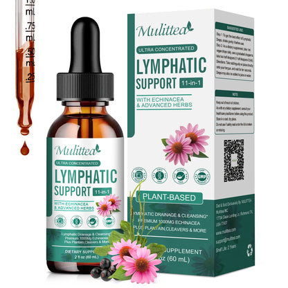 Mulittea lymph drops support the lymphatic system with echinacea detoxification and cleansing Immune support