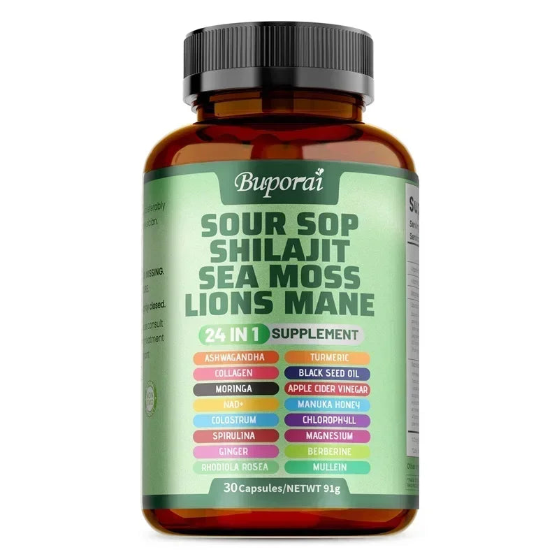 24-In-1 Soursop Supplement - Promote Digestion and Cell Health, Supports Skin, Joint and Bone Health, Strengthens Immunity