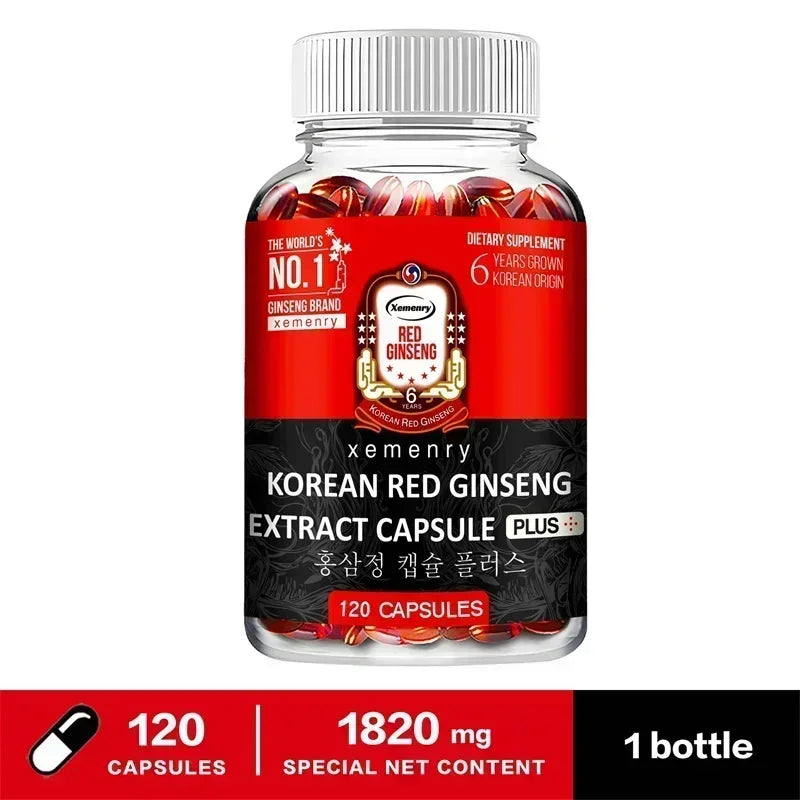 Korean Red Ginseng Supplement - Supports Overall Health, Boosts Energy Production, Relieves Stress, and Strengthens ImmunitySupp
