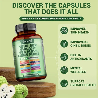 24-In-1 Soursop Supplement - Promote Digestion and Cell Health, Supports Skin, Joint and Bone Health, Strengthens Immunity