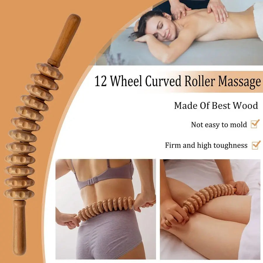 in 1 Wood Therapy Massage Tools, Maderoterapia kit, Wood Therapy Set, Lymphatic Drainage Massager, Wooden Gua Sha Tools, Wooden