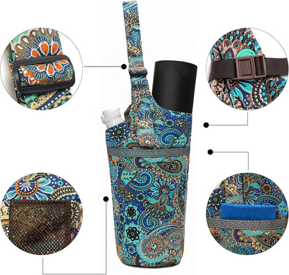 Large Yoga Mat Bag for Women with Adjustable Strap and Multiple Pockets, Fits Most Workout Gear