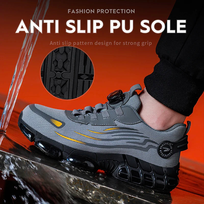 Breathable lace-free soft sole comfortable anti-smash anti-puncture labour insurance shoes